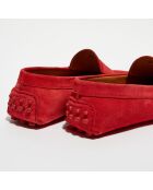 Mocassins en Velours de Cuir Martin rouges