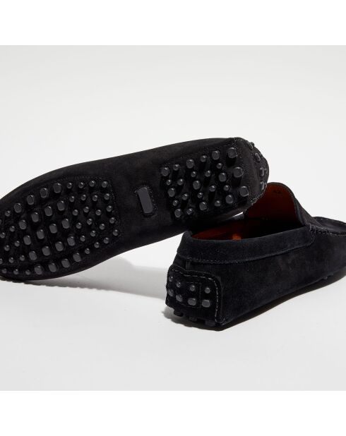 Mocassins en Velours de Cuir Martin noirs