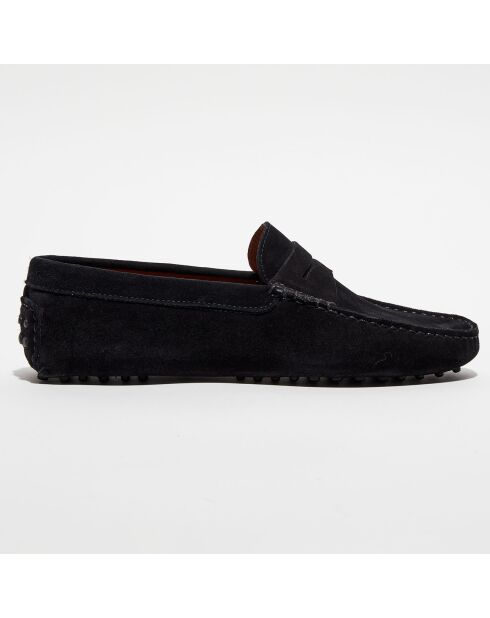 Mocassins en Velours de Cuir Martin noirs