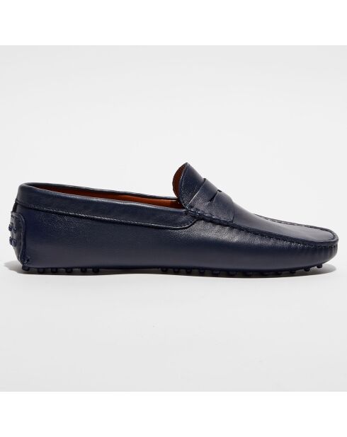 Mocassins en Cuir Martin bleu marine