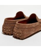 Mocassins en Velours de Cuir Martin noisettes