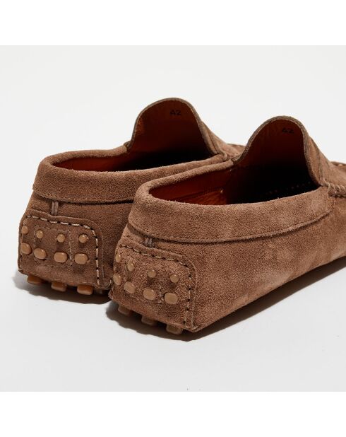 Mocassins en Velours de Cuir Martin noisettes