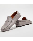 Mocassins en Cuir Martin gris