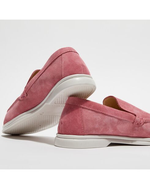 Mocassins en Velours de Cuir Alice roses