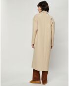 Manteau caban ample en Laine & Coton Joan beige clair