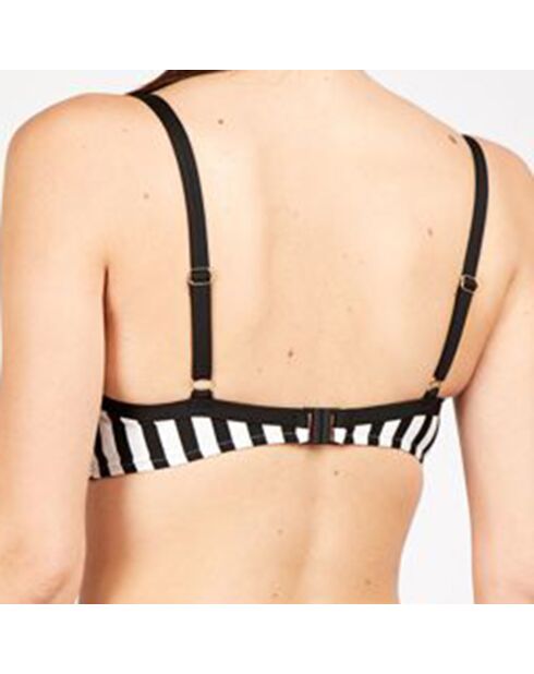 Haut de maillot de bain Verdina à rayures noir/blanc