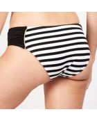 Bas de  maillot de bain Yael à rayures noir/blanc