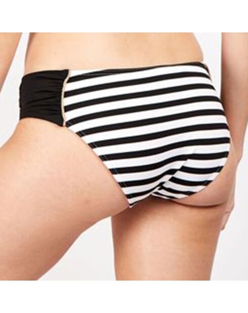 Bas de  maillot de bain Yael à rayures noir/blanc