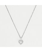 Pendentif  Mini Coeur Diamants 0.04 ct or blanc