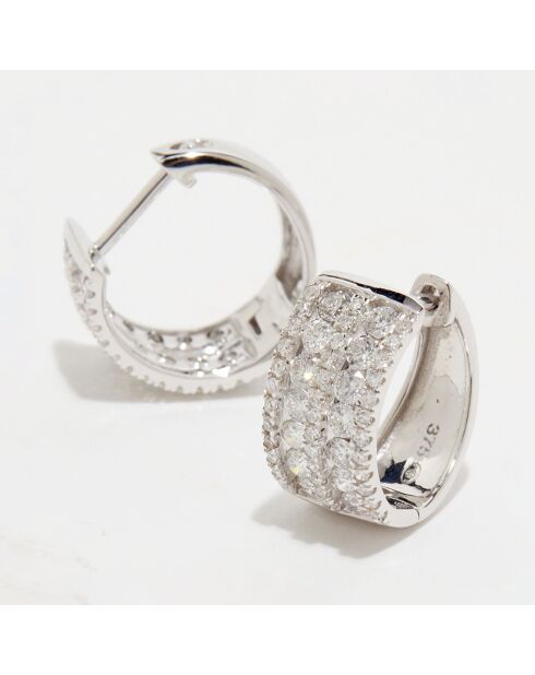 Anaidéia 1 karaat witgouden diamanten oorbellen