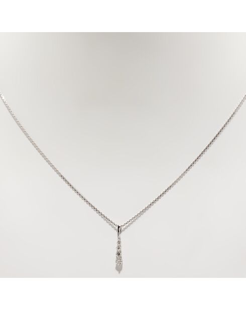 Pendentif épuré Diamants 0.25 ct or blanc