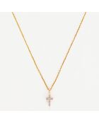 Pendentif Mini Croix diamants 0.02 ct or jaune