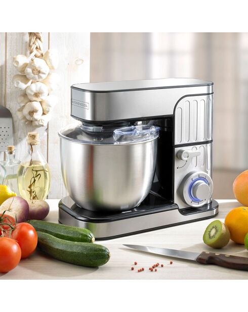 Robot pétrin avec bras inclinable à 30° multicolore - 5.5 L