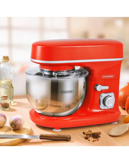 Robot pétrin avec bras amovible à 35° rouge - 5 L