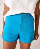 Short en Jean Party bords francs bleu turquoise