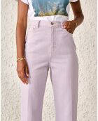 Jean flare 70's en Toile de coton Plume parme