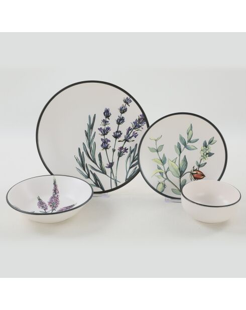 Servizio da tavola in gres multicolore - 24 pezzi