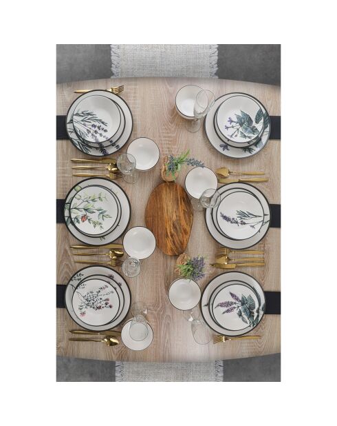 Servizio da tavola in gres multicolore - 24 pezzi