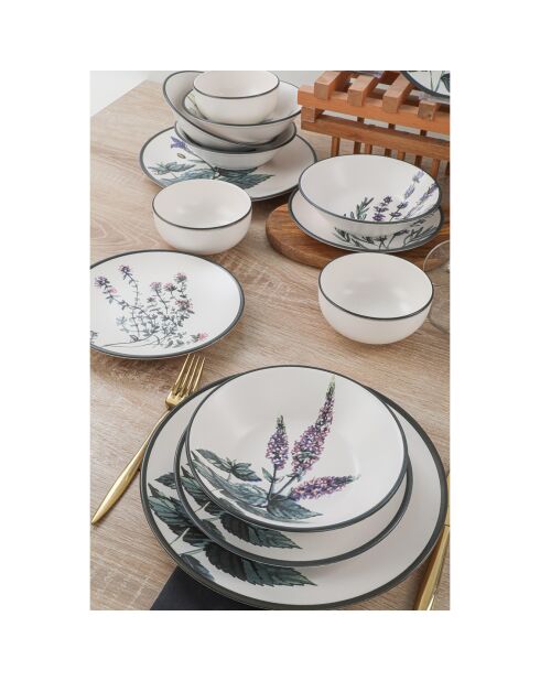 Servizio da tavola in gres multicolore - 24 pezzi