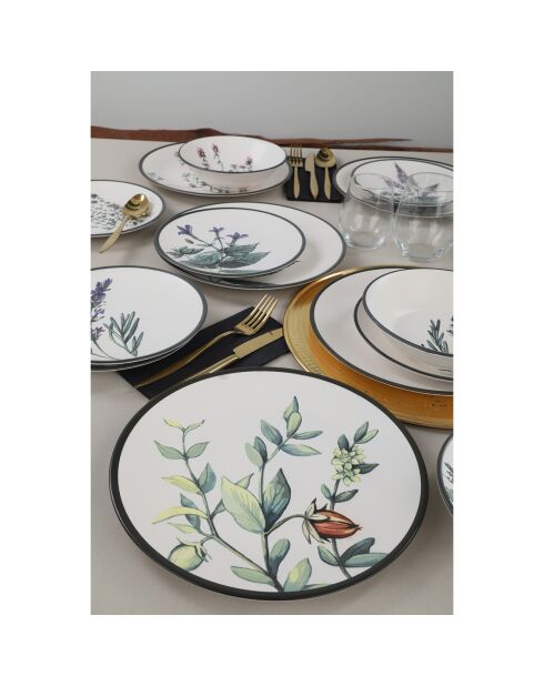 Servizio da tavola in gres multicolore - 24 pezzi