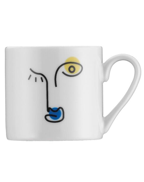 2 Tasses avec soucoupes en Porcelaine multicolores - 90 cl