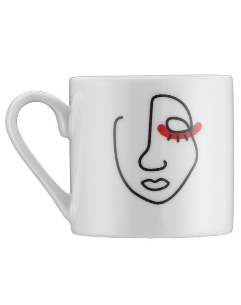 2 Tasses avec soucoupes en Porcelaine multicolores - 90 cl