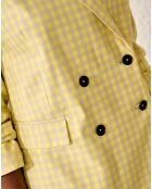 Veste Blazer en Coton Vivien motif vichy jaune