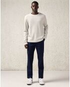 Pantalon large en Coton italien Soren rayé bleu/marine