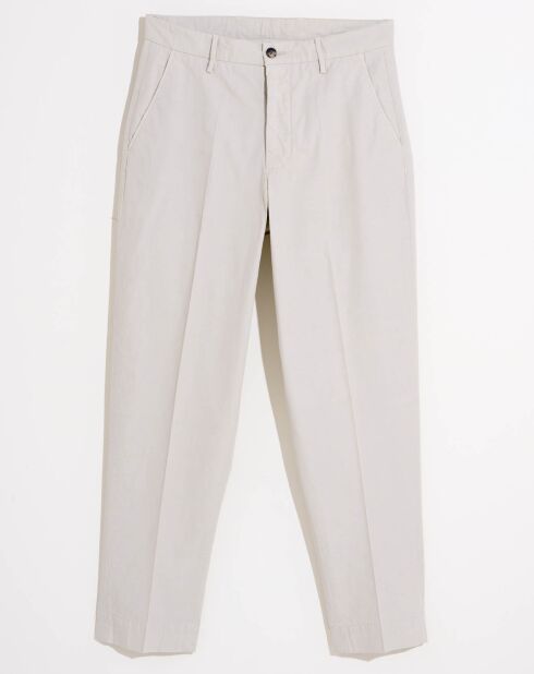 Pantalon chino en Coton Sherman coupe fuselée gris clair