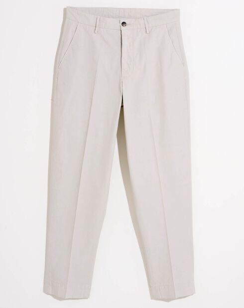 Pantalon chino en Coton Sherman coupe fuselée gris clair