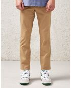 Pantalon slim en Toile de Coton Stanley camel clair