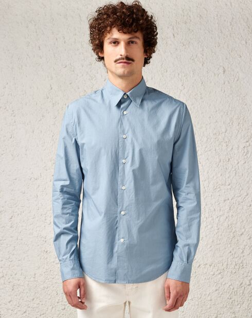 Chemise droite 100% Coton organique Franklin bleue