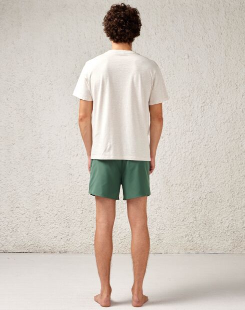 Short de bain court Jules à poches vert foncé
