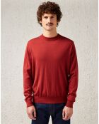 Pull fin 100% Laine mérinos Dilliv col rond brique