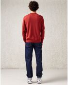 Pull fin 100% Laine mérinos Dilliv col rond brique