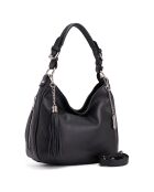 Sac porté épaule en Cuir Fiorella noir  - 30x27x9 cm