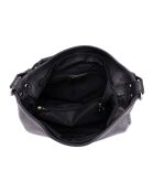 Sac porté épaule en Cuir Fiorella noir  - 30x27x9 cm