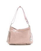 Antieke roze Mia leren schoudertas - 30x20x8 cm