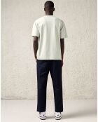 Pantalon large en Coton italien Soren bleu marine