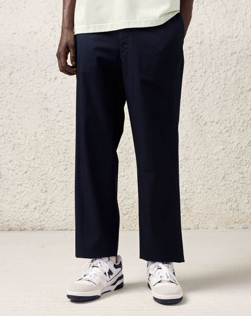 Pantalon large en Coton italien Soren bleu marine