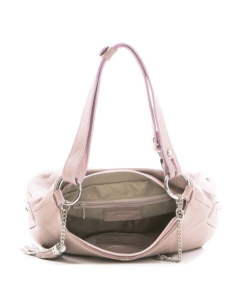 Antieke roze Mia leren schoudertas - 30x20x8 cm