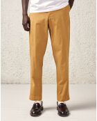 Pantalon chino en Coton Sherman coupe fuselée camel