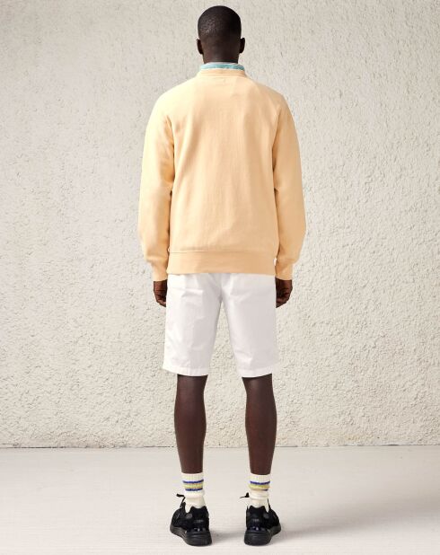 Sweat 100% Coton organique Flake orange pâle