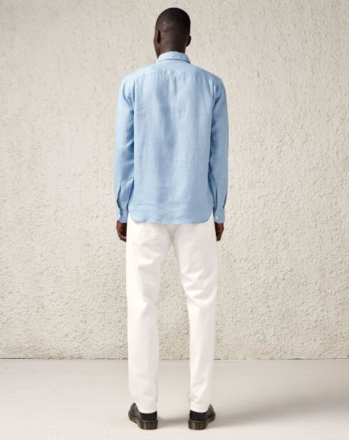 Chemise casual 100% Lin Forest bleu clair