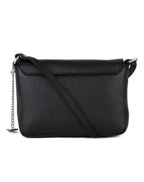 Schultertasche Lola aus schwarzem Leder - 24x18x6 cm