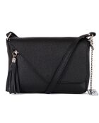 Bandolera Lola de piel negra - 24x18x6 cm