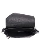 Bandolera Lola de piel negra - 24x18x6 cm