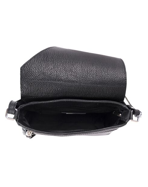 Schultertasche Lola aus schwarzem Leder - 24x18x6 cm