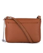 Lola cognac leren schoudertas - 24x18x6 cm
