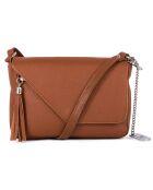 Lola cognac leren schoudertas - 24x18x6 cm